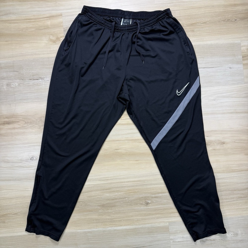 Nike Track Pants Mens XXL Black Dri-FIT Knit Elastic Waist Pockets Athletic
